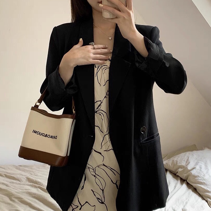 Túi Đeo Chéo Vải canvas In Chữ Phối Màu Độc Đáo Thời Trang Hàn Quốc Dễ Phối Đồ Cho Nữ