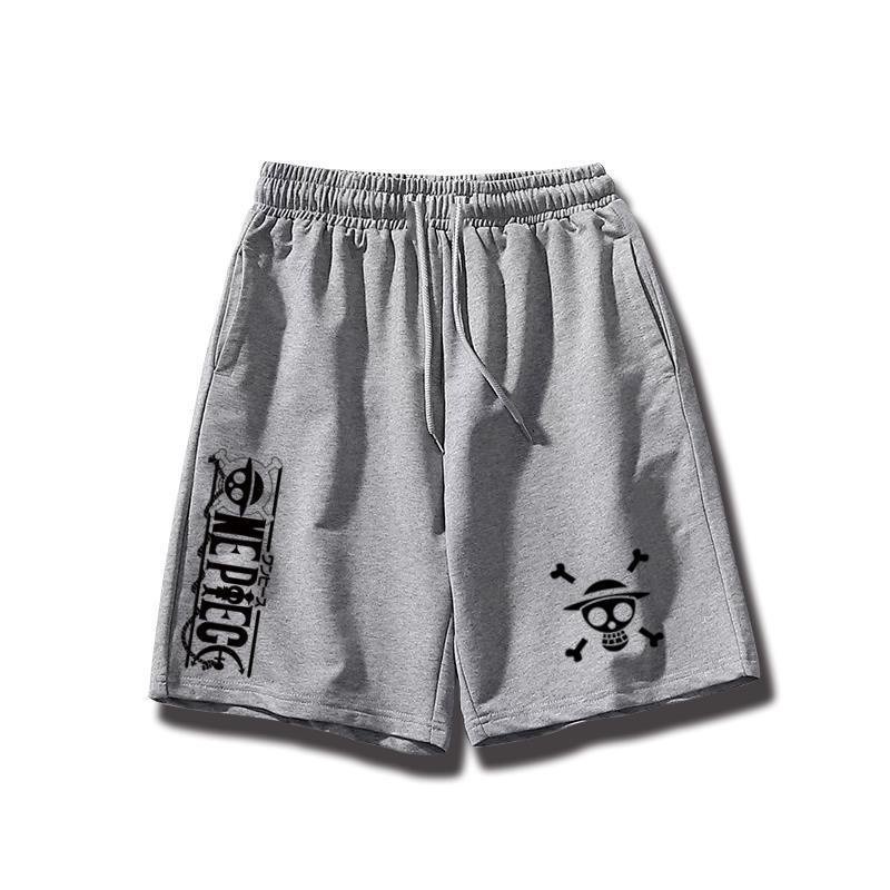 Quần Short Dáng Rộng In Hình one piece Mũ Rơm Luffy ins Siêu Hot Thời Trang Hàn Quốc