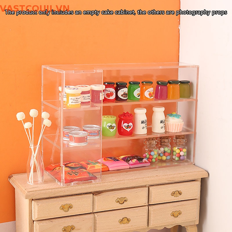 Mô Hình VASTJI Tủ Đựng Bánh Trưng Bày Tỉ Lệ 1: 12 Trang Trí Nhà Búp Bê