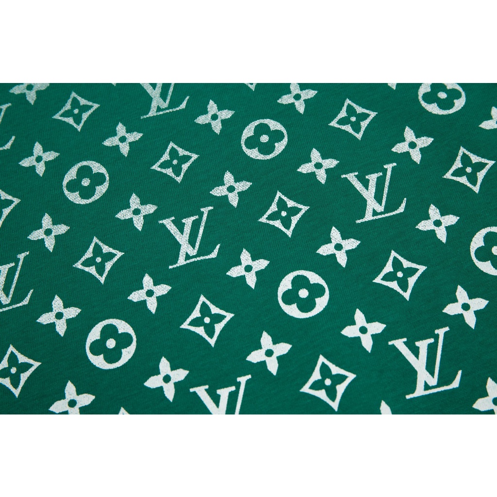 Áo Thun Thể Thao Cotton 1V Monogram 23ss Màu Gradient Xanh Lá Cây Thiết Kế Sang Trọng Phong Cách Đường Phố Cho Nam Và Nữ