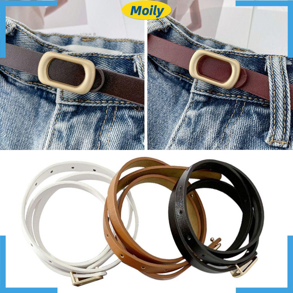 MOILYVN Thắt Lưng Da PU Khóa Chốt Cài Phối Quần Jean Thời Trang Cho Học
