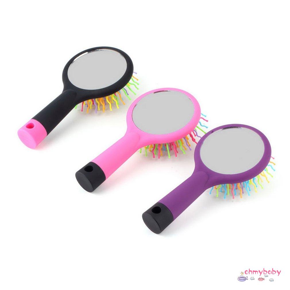 [Ready] 2015 Bán Chạy 1 Cầu Vồng Tập Chống Tĩnh Điện Detangler Uốn Tóc Thẳng Massage Lược Dụng Cụ Tạo Kiểu Có Gương [Z/6]