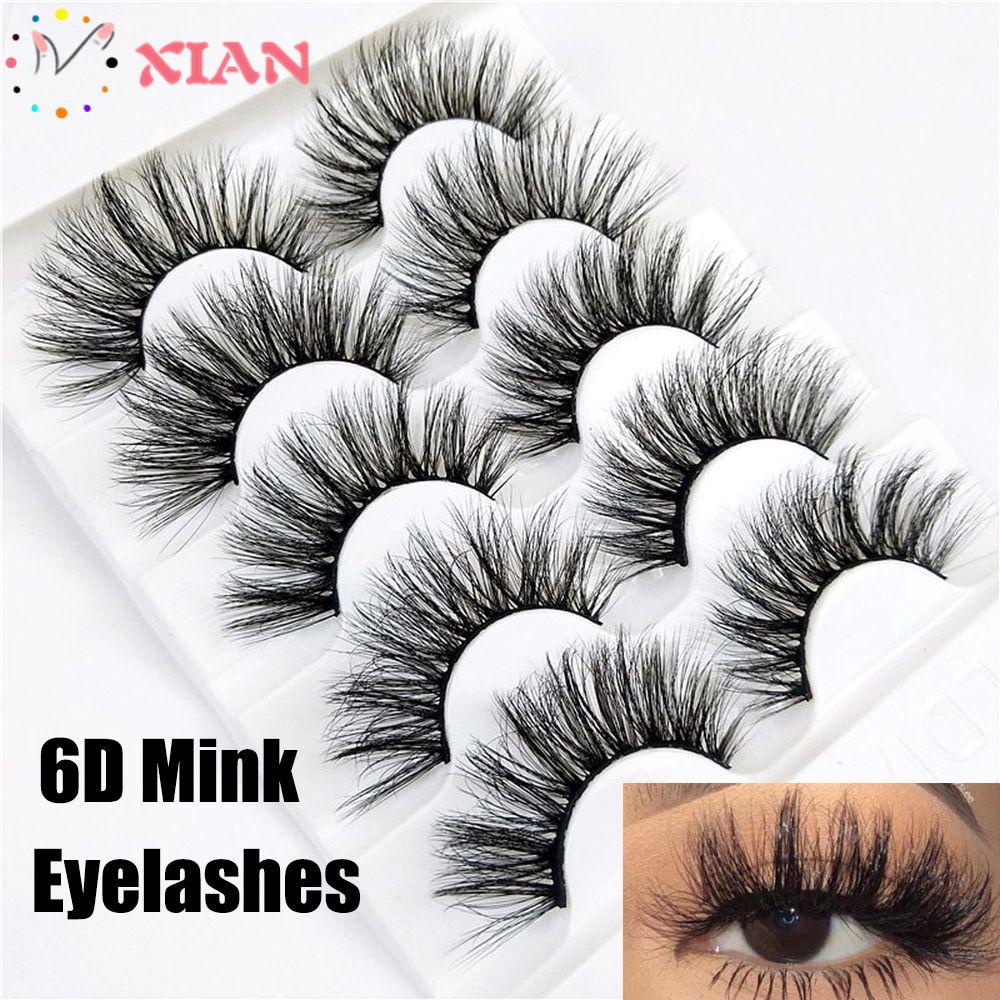 Xiantin Set 5 Cặp Lông Mi Giả Dài Trang Điểm Thời Trang Dành Cho Nữ