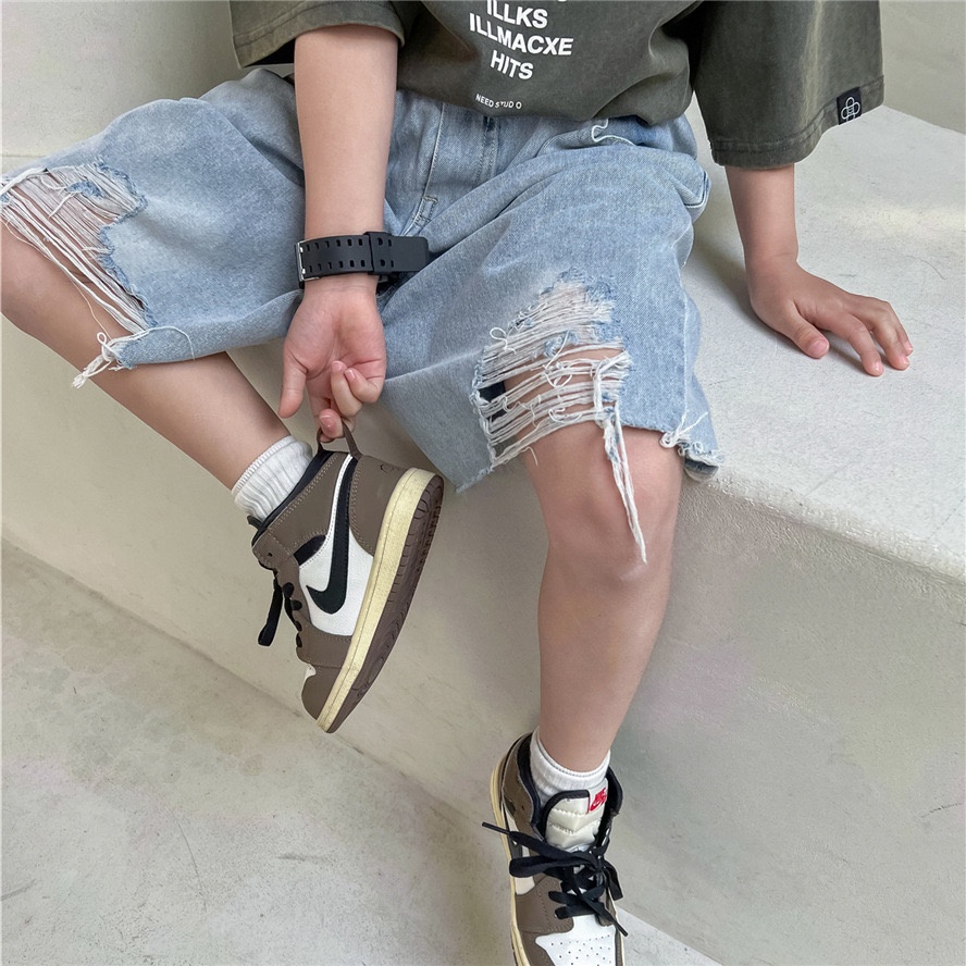 Quần short jean rách gấu bé trai QB609 sz 90-160, thời trang mùa hè phong cách hàn quốc cho bé