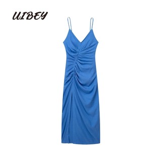 Uibey Đầm Grace Gấp Đa Năng Màu Trơn 8520