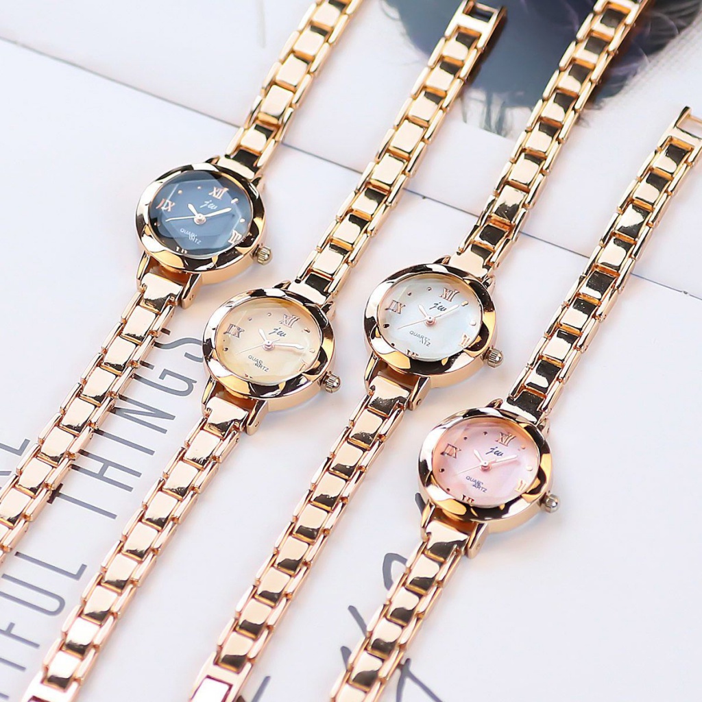 Đồng Hồ Đeo Tay Dây Xích Kim Loại Màu Trắng Phong Cách Mori Dành Cho Nữ Sinh Trung Học