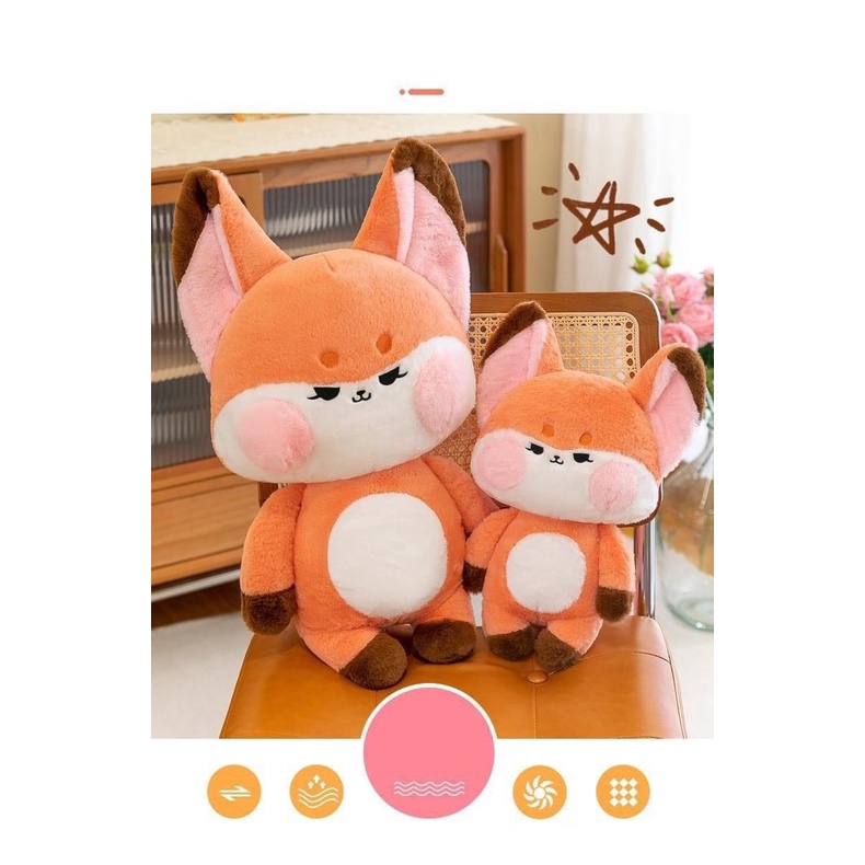 Thú Nhồi Bông Hình Chú Cáo Màu Cam Trắng Siêu Mềm Dễ Thương