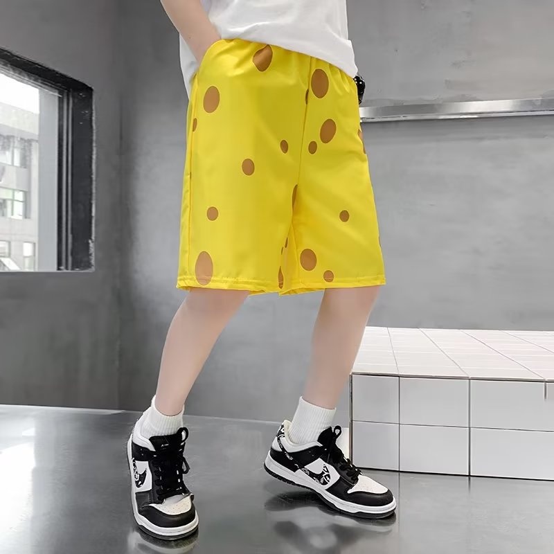 Quần Short Đi Biển Dáng Rộng In Họa Tiết SpongeBob Thời Trang Mùa Hè Cho Nam