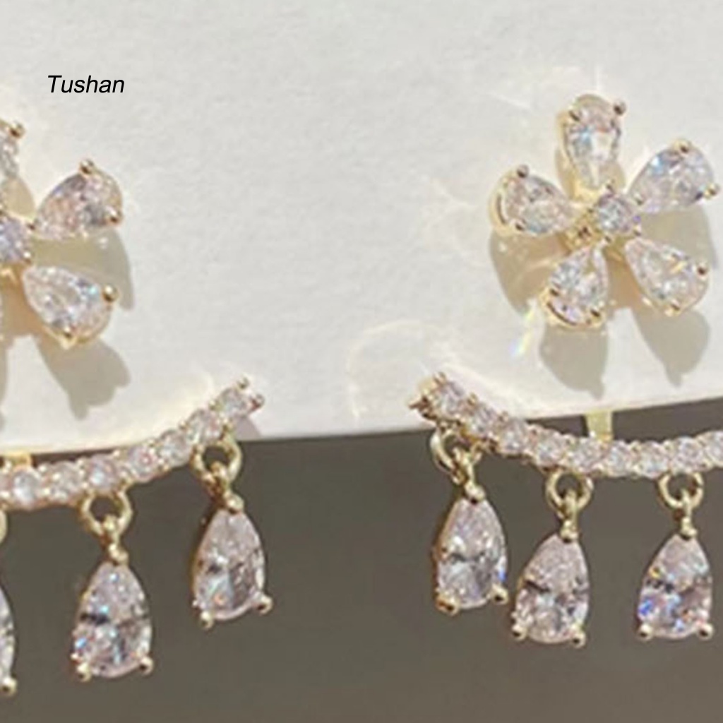 Bông Tai Dạng Đinh Tán Hình Hoa Đính Đá Lấp Lánh Phong Cách Bohemia Cho Nữ