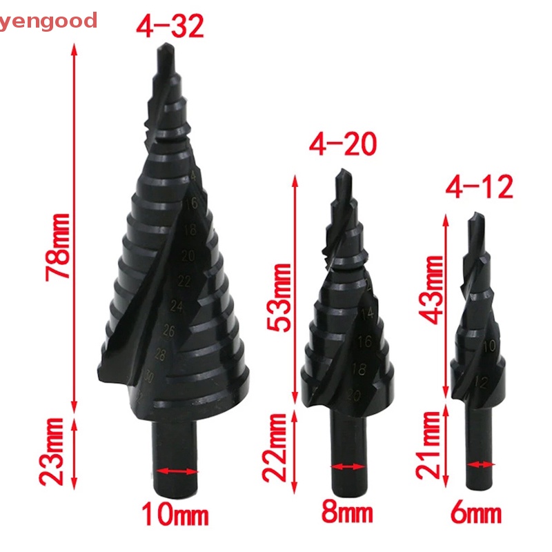 Bộ 3 Mũi Khoan Bước Xoắn Ốc 4-32MM HSS Chất Lượng Cao