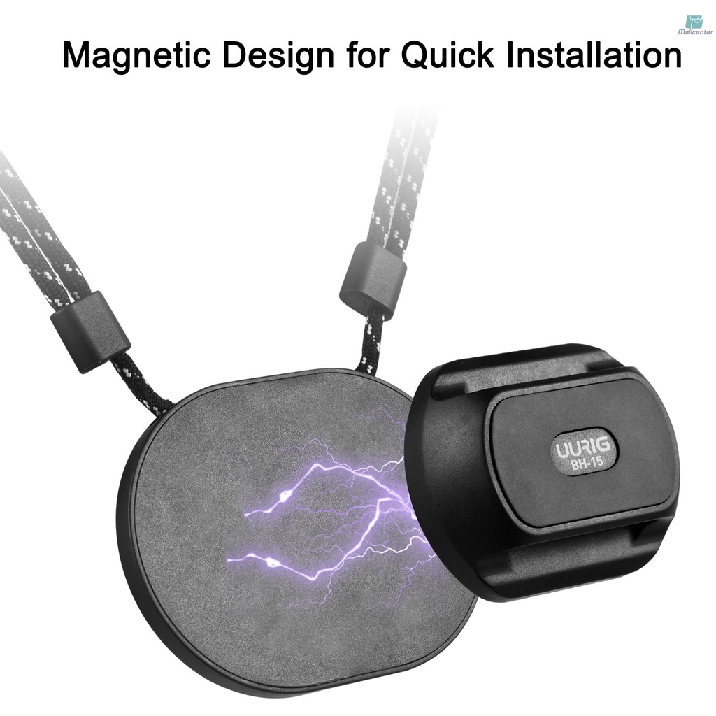 UURIG BH-15 Universal Body Camera Mount Magnetic Neck Holder Camera Mount Replacement for BOBLOV &amp; Most Body Cam Stick to Clothes