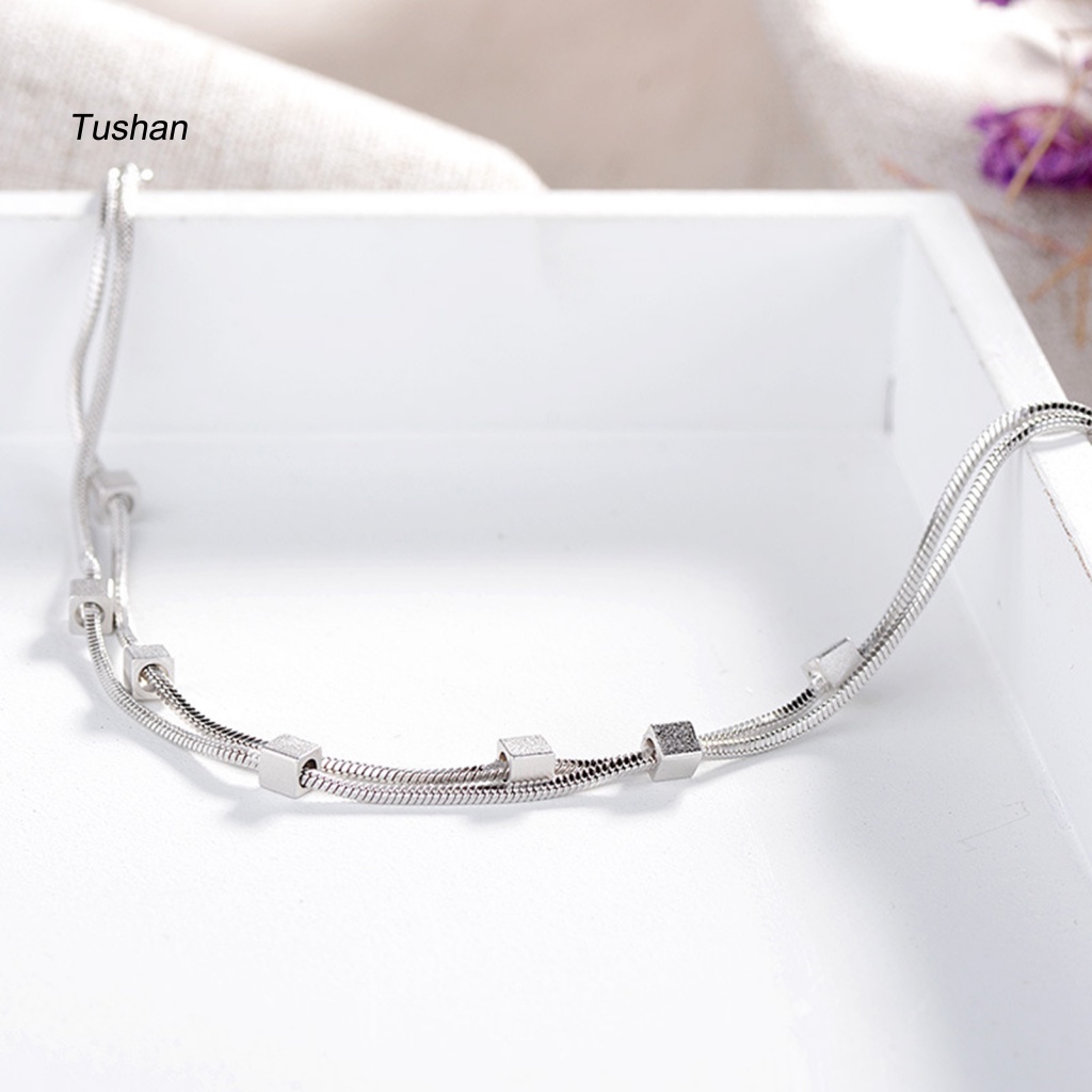 Vòng Đeo Tay Hai Lớp Dạng Chuỗi Rắn Thời Trang Dành Cho Nữ