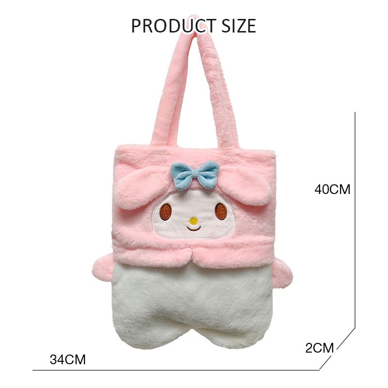 SANRIO Túi Xách Lông Nhung Mềm Mại Thời Trang Cho Nữ