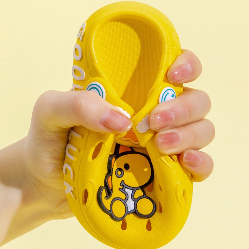 Dép Sandal Đế Mềm Chống Trượt Thoáng Khí In Hình Khủng Long Dễ Thương Thời Trang Mùa Hè Cho Bé Trai Và Gái