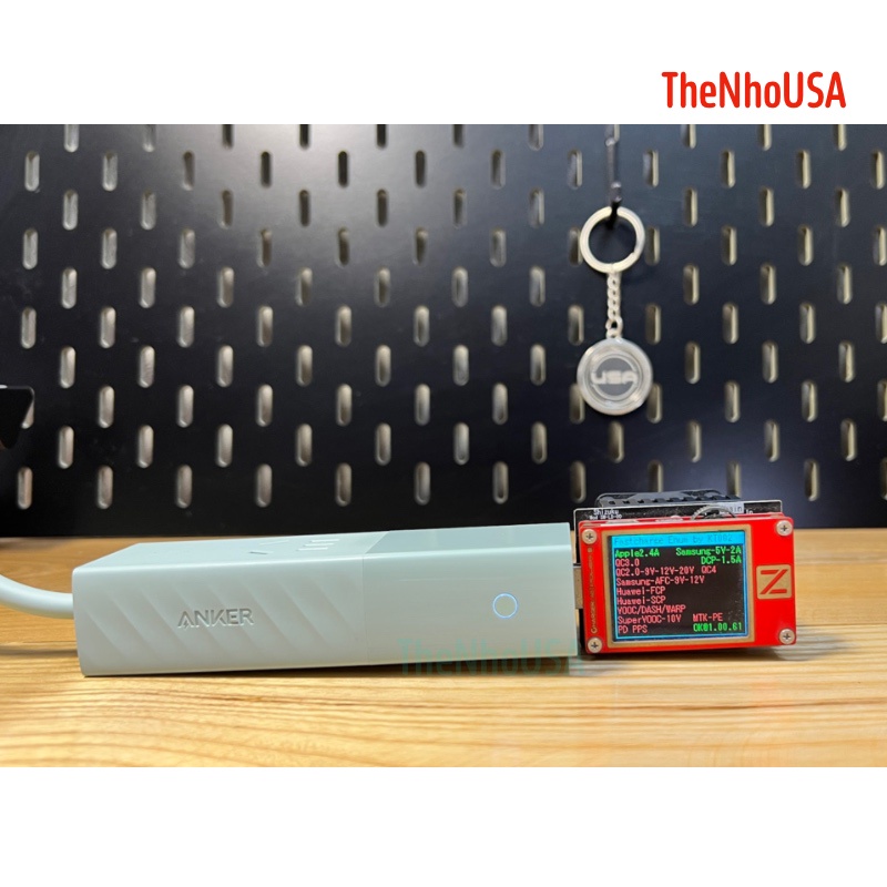 Củ sạc nhanh kiêm ổ cắm điện Anker 511 USB Power Strip GaN 5 in 1 33W 2AC1C2A PD3.0 / PPS / QC3.0 A9127 BH 12T