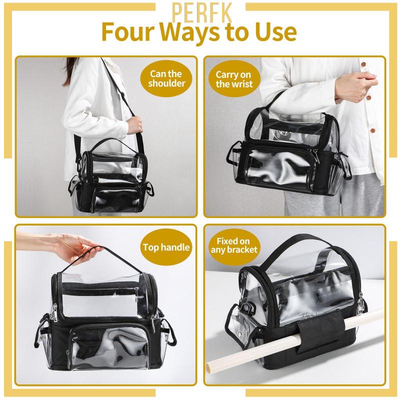 Túi Đựng Mỹ Phẩm Hai Ngăn Có Khóa Kéo Tiện Lợi