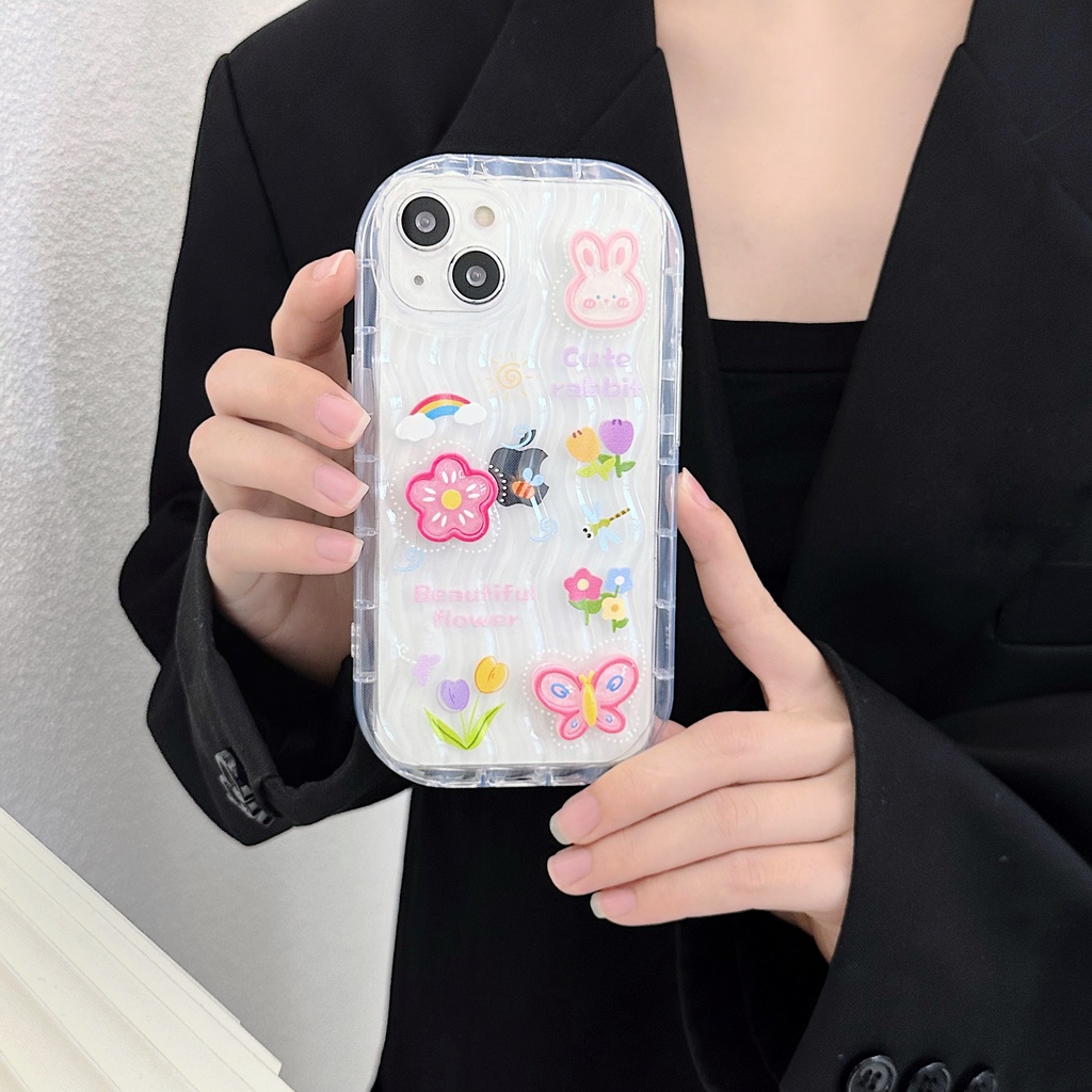 Ốp Điện Thoại TPU Mềm Trong Suốt Họa Tiết Hoạt Hình Có Túi Khí Bảo Vệ Camera Cho iPhone 13 12 11 Pro Max 14 Plus