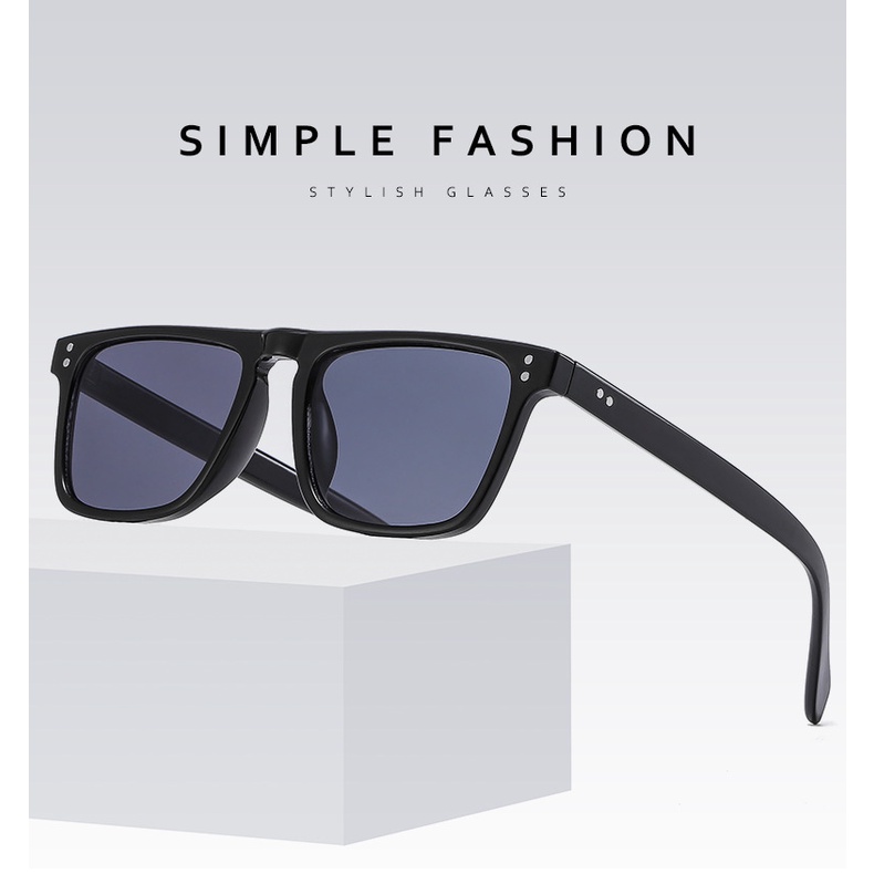 Kính Mát Gọng Vuông Nhỏ Cao Cấp Phong Cách Âu Mỹ Cổ Điển Thời Trang Mới Cho Nam Nữ