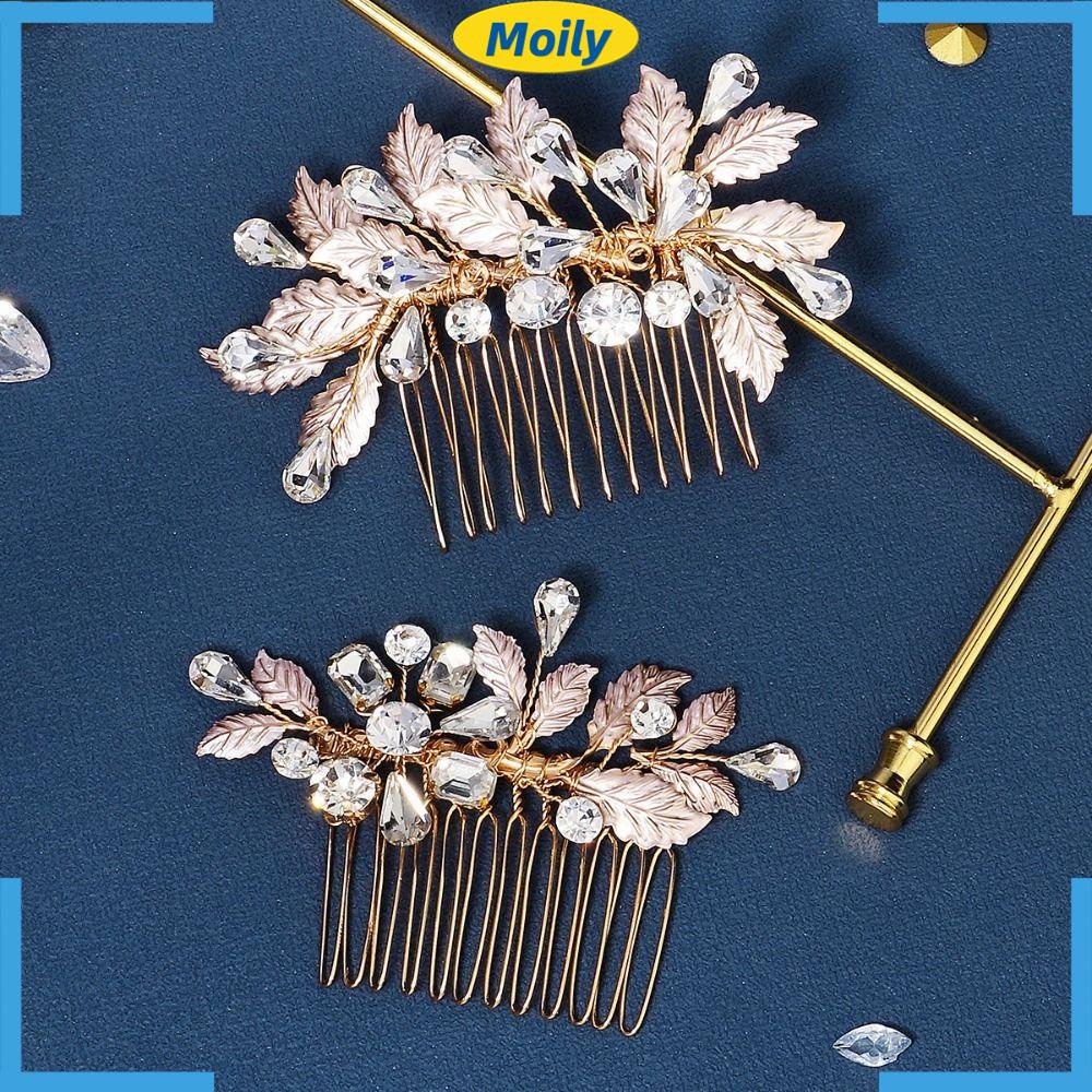 Lược Cài Tóc Hình Hoa Lá Thanh Lịch Cho Cô Dâu|Phụ Kiện Trang Trí Tóc Xinh Xắn Chất Lượng