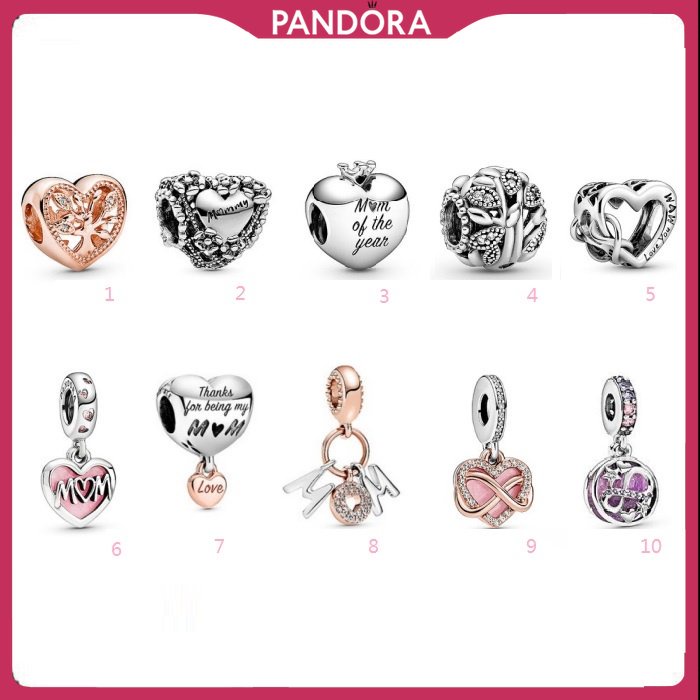 Pan Mặt Dây Chuyền Mạ Bạc 925 Khắc Chữ love you mom dora