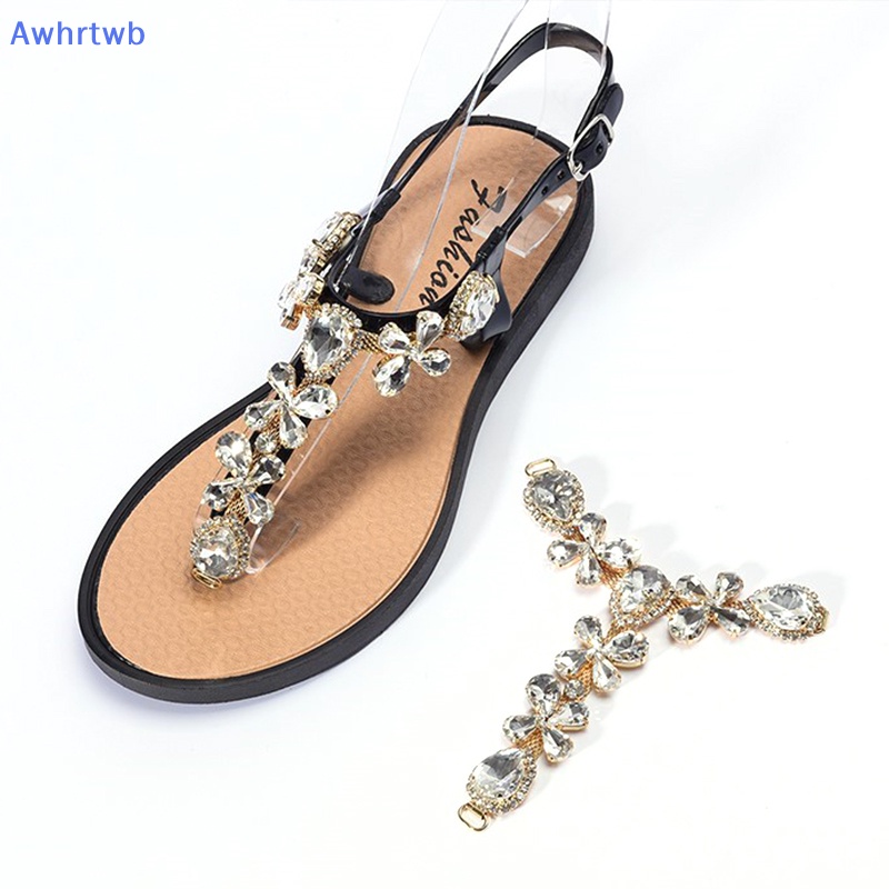 1 Phụ Kiện Khóa Giày Bikini Đính Đá Thủ Công Màu Vàng / Bạc Mới