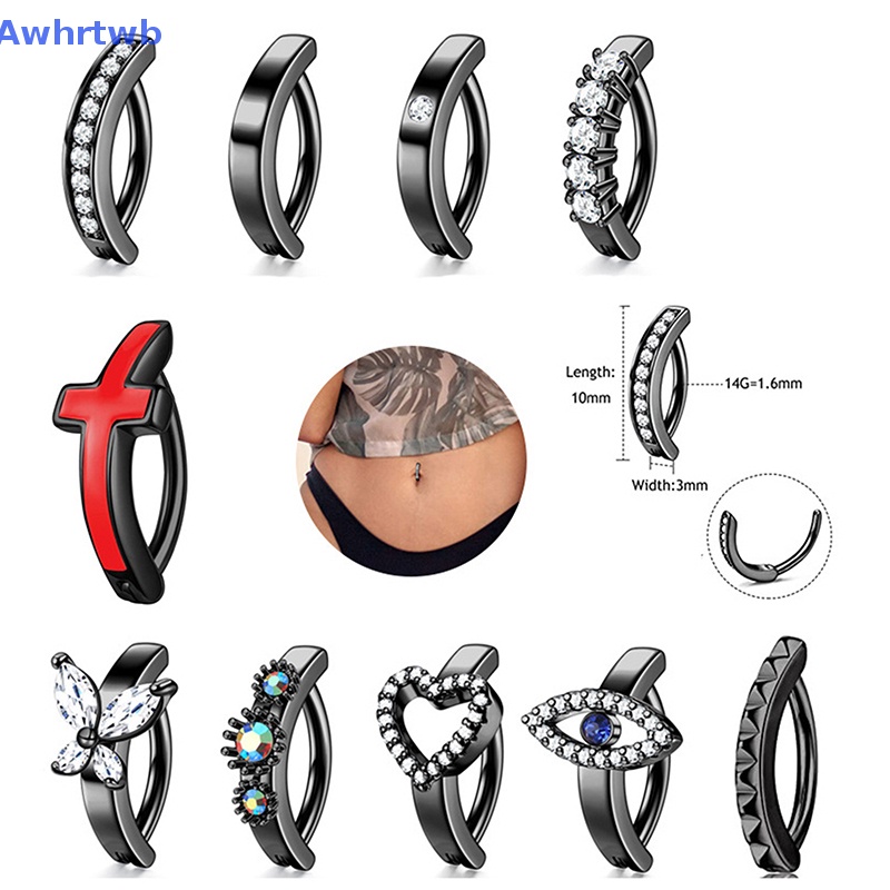 Khuyên Rốn Bằng Thép Không Gỉ Đính Đá Zircon Mới