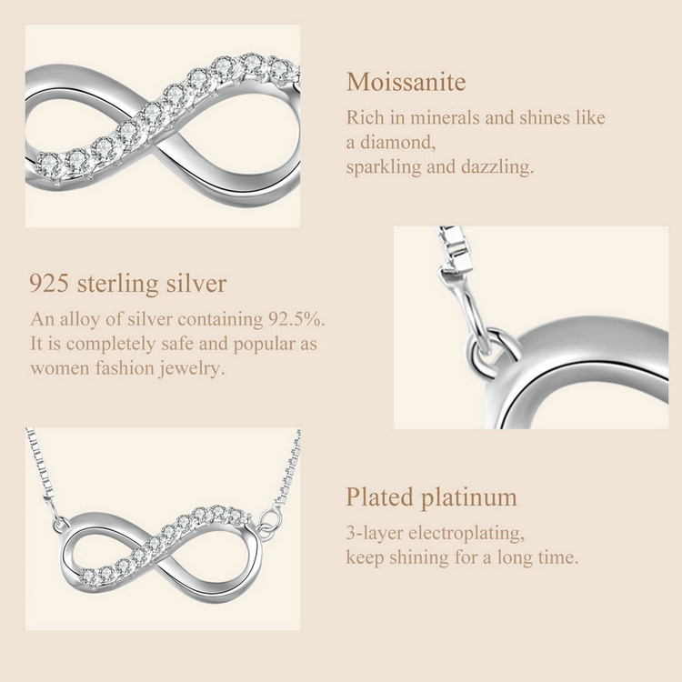 Vòng cổ Bamoer Bạc 925 100% Kim Cương Thời Trang