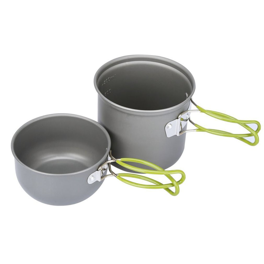 Camping Cookware Set Outdoor Cooking Mess Kit Pots Pans Camp Kettle Portable Hiking And Picnic [Q/15]