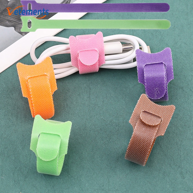 Set 10 / 30 Dây Quấn Dây Cáp Sạc / Truyền Dữ Liệu Tự Dính Có Thể Tháo Rời