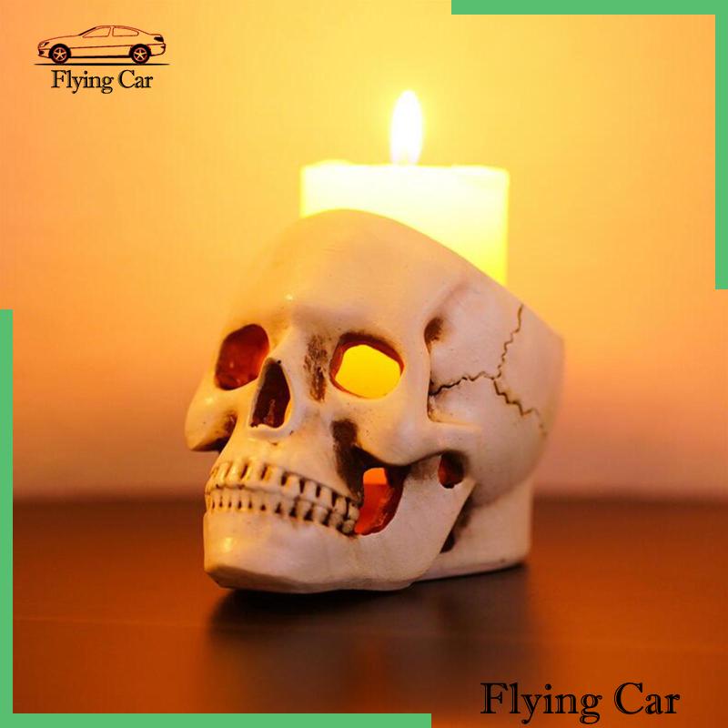 Giá Đỡ Nến Hình Đầu Lâu Bằng Nhựa Resin Để Bàn Trang Trí