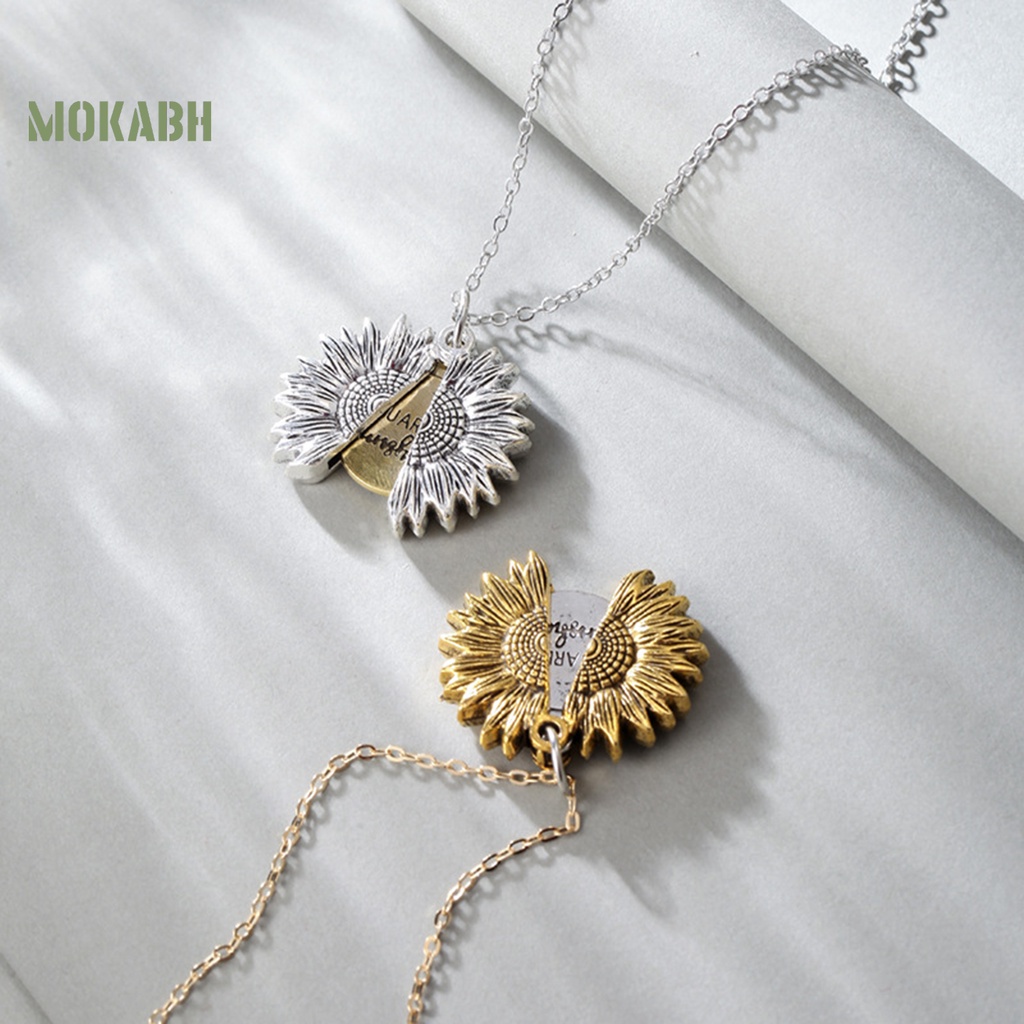 [Mới] Vòng cổ Mặt Khắc Hình Hoa Hướng Dương Mở Chắc Chắn Sáng Tạo Bằng Hợp Kim Cho Nữ