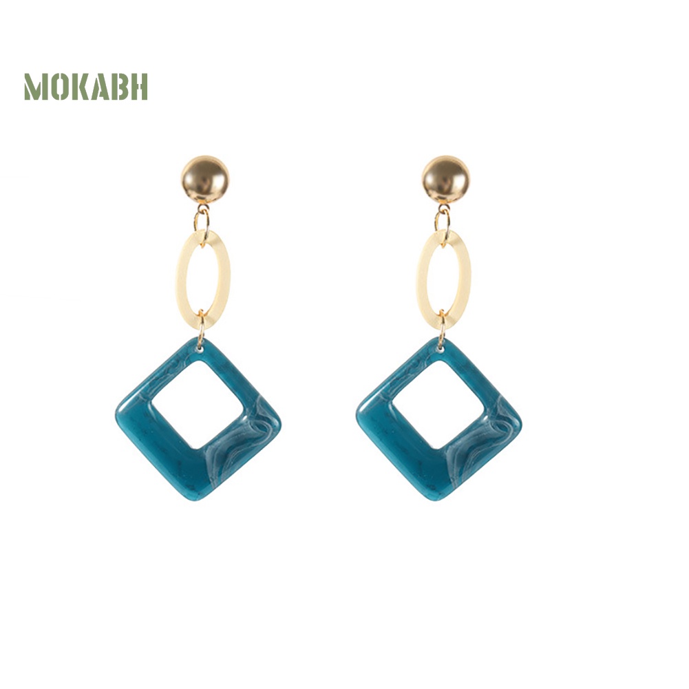 Bông Tai Hình Thoi Tròn Phong Cách Vintage Dành Cho Nữ