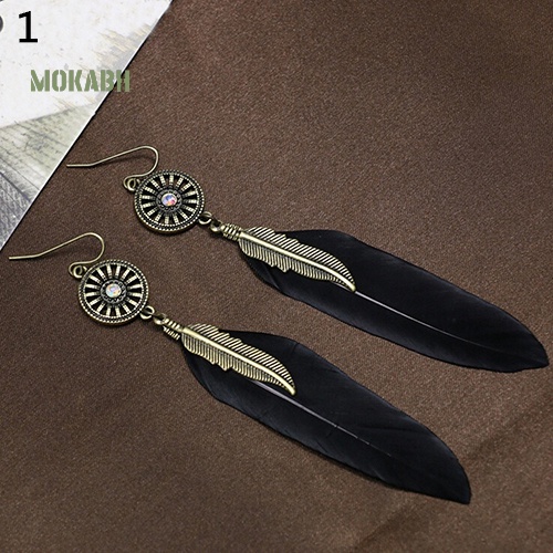 Bông Tai HợP Kim HìNh BáNh Xe ĐíNh Lông Vũ Xinh XắN