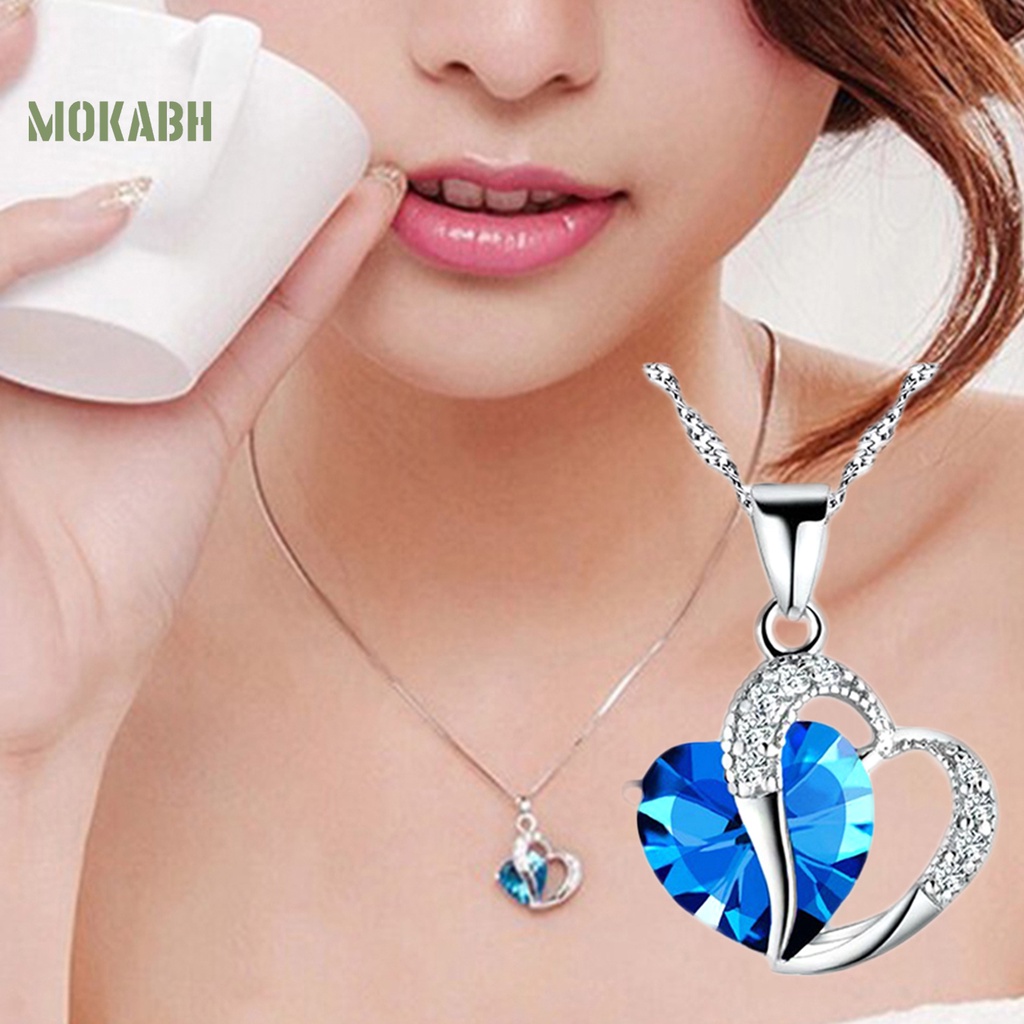 Vòng cổ Mặt Hình Trái Tim Đính Đá Zircon Thời Trang Cho Nữ
