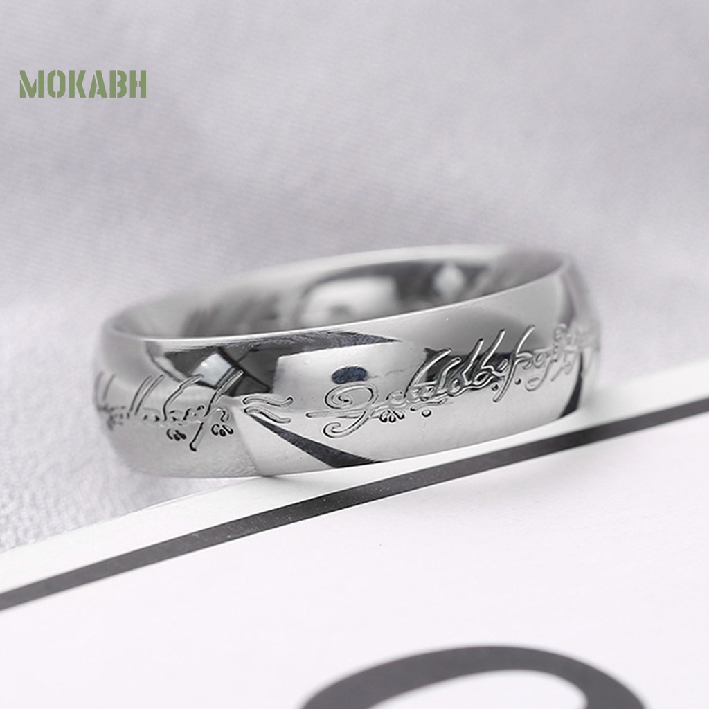 [Mới] Nhẫn Đánh Bóng Chạm Khắc Tinh Xảo Sáng Bóng Chống Lưỡi Màu Đen / Vàng / Bạc Âu Mỹ Cho Nam