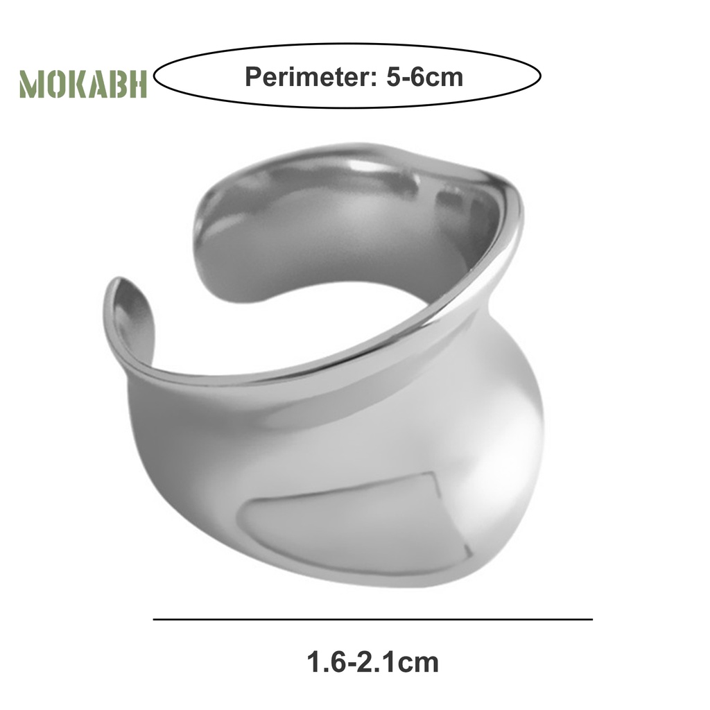 Nhẫn Hở Mặt Lõm Lấp Lánh Phong Cách Punk Hip Hop Thời Trang Cho Nữ