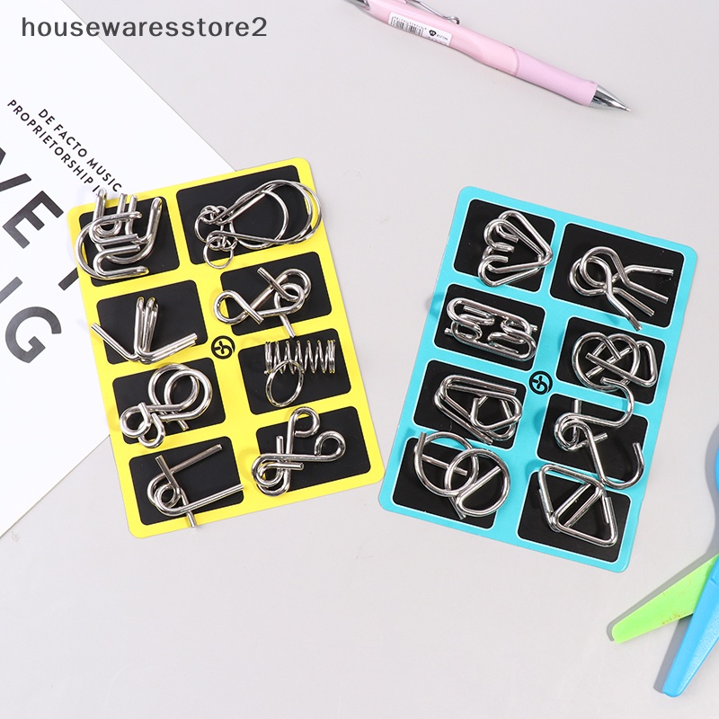 Set 2 / 8 Khối Kim Loại Đồ Chơi Thử Thách Trí Thông Minh IQ Cho Người Lớn Và Trẻ Em