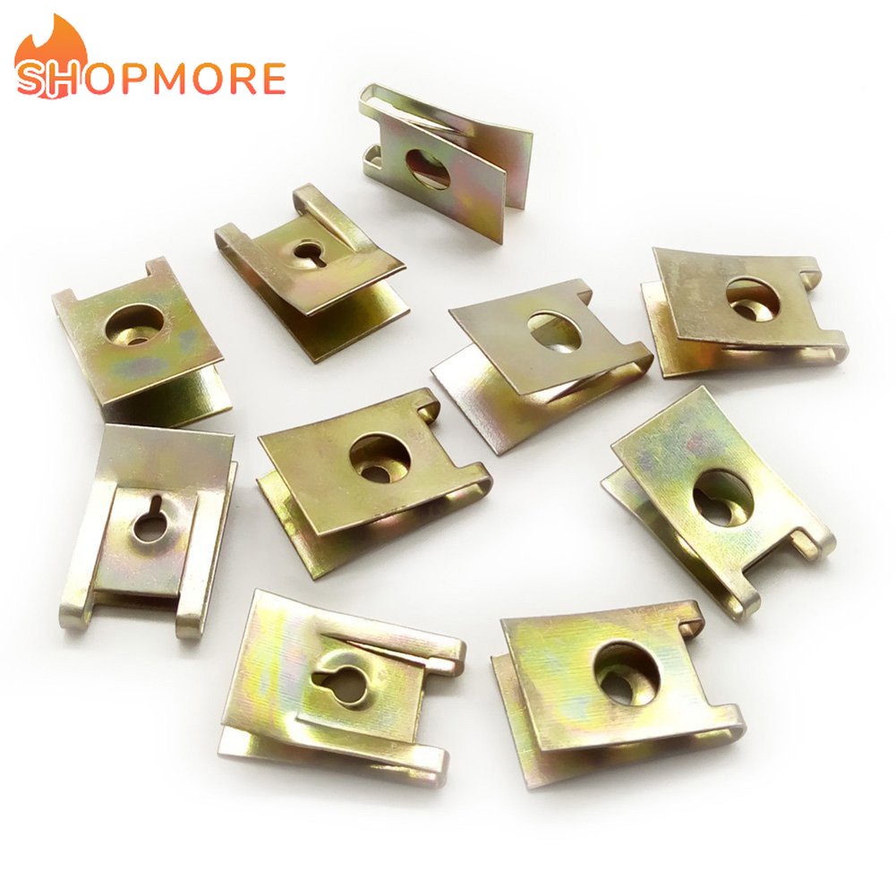 FENDER Bộ 10 Đinh Vít Cố Định Hình Chữ U 3mm Chuyên Dụng Cho Xe Hơi / Xe Máy