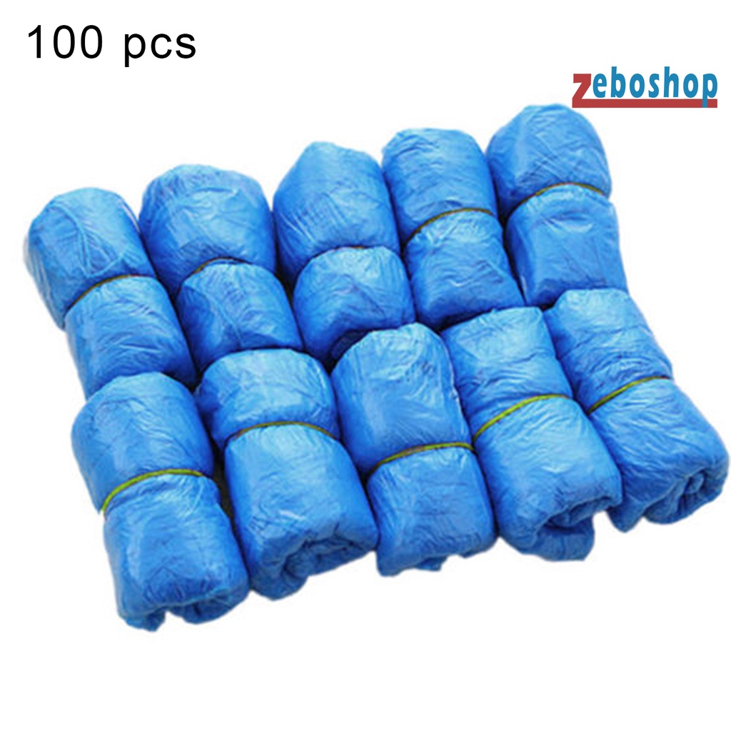 Set 100 Túi Bọc Giày Bằng Nhựa Chống Trượt Dùng Một Lần Bảo Vệ Cho Khách Sạn