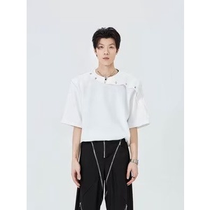 Áo Thun Tay Ngắn Phối Nút Thời Trang Mùa Hè Cao Cấp Cho Nam