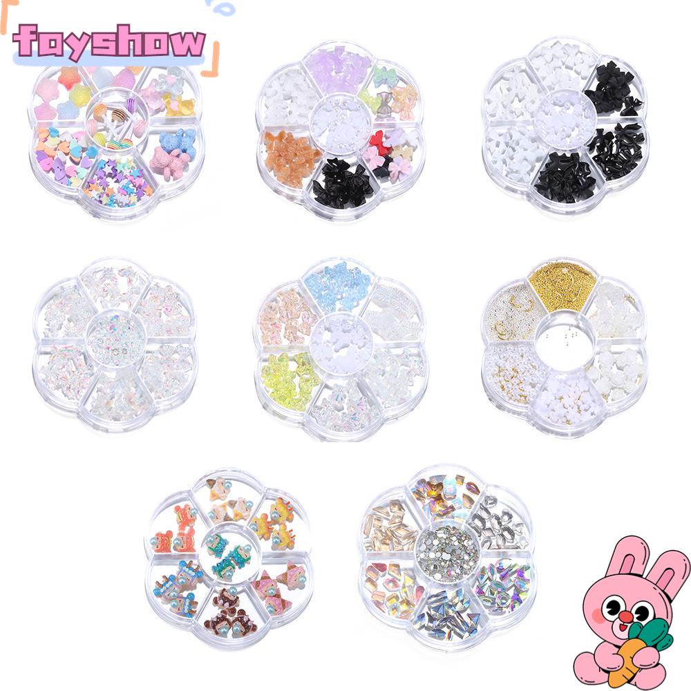 Bộ Hạt Đính Trang Trí Móng Tay Hình Gấu 3D DIY|Ngọc Trai Giả