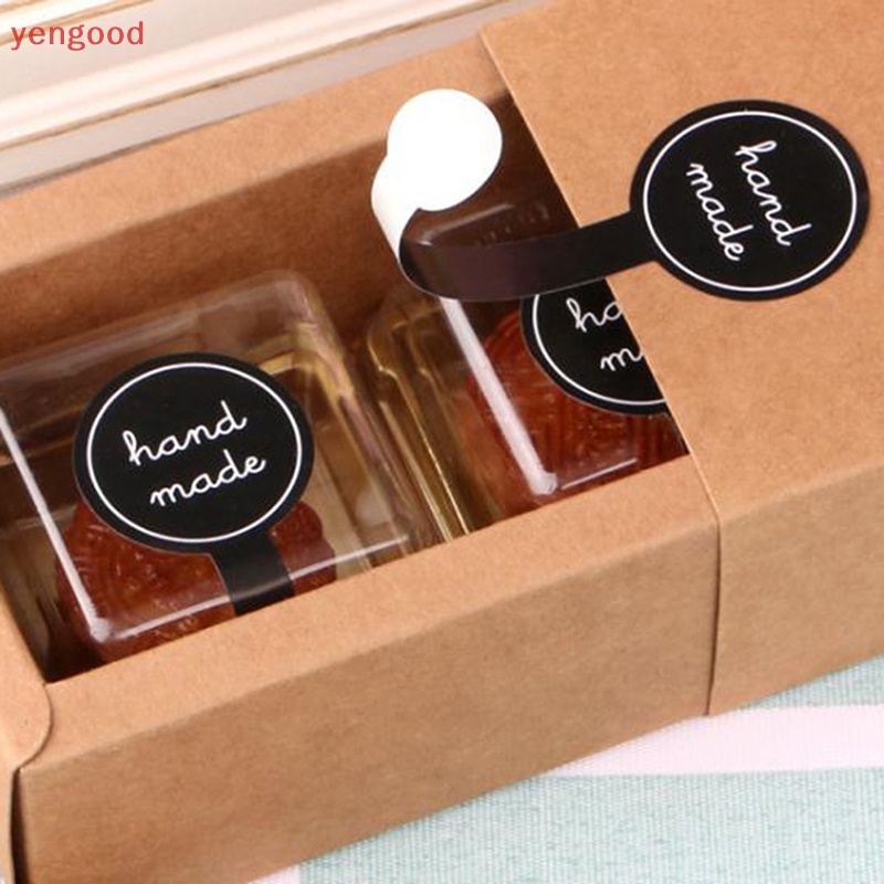 Set 100 Nhãn Dán Dài Bằng Giấy Kraft Trang Trí Túi Bánh Thủ Công