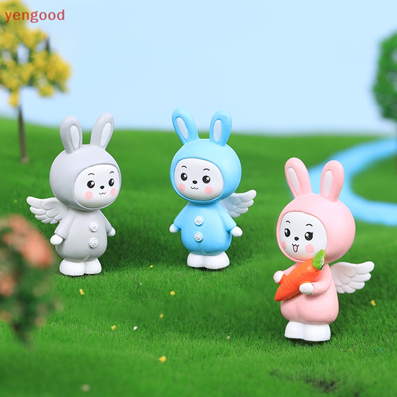 1 Thỏ Nhựa Dễ Thương Trang Trí Tiểu Cảnh