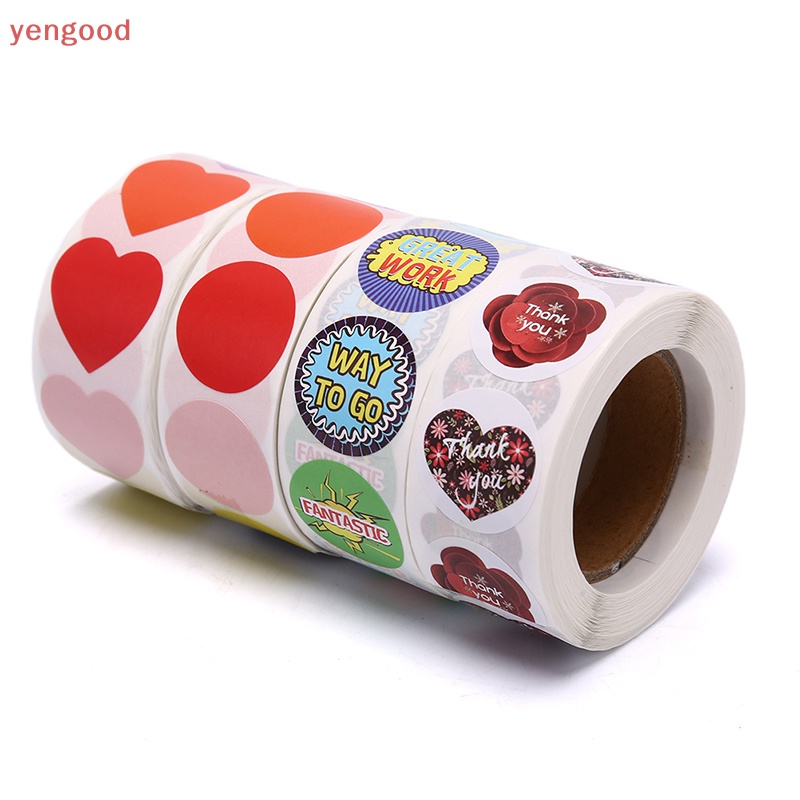 Cuộn 500 Miếng Dán Trang Trí Hình Trái Tim Dễ Thương