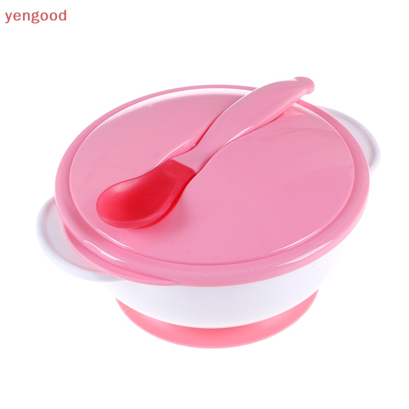 Bộ Dụng Cụ Ăn Dặm Có Giác Hút Chống Trượt Kèm Muỗng Cảm Ứng Cho Bé