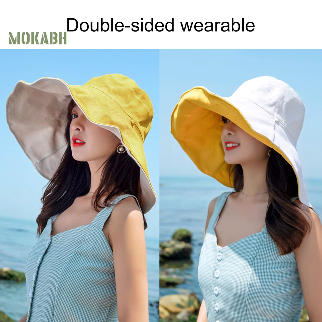 Nón Tai Bèo Hai Lớp Màu Sắc Tương Phản Thời Trang Mùa Hè Cho Nữ