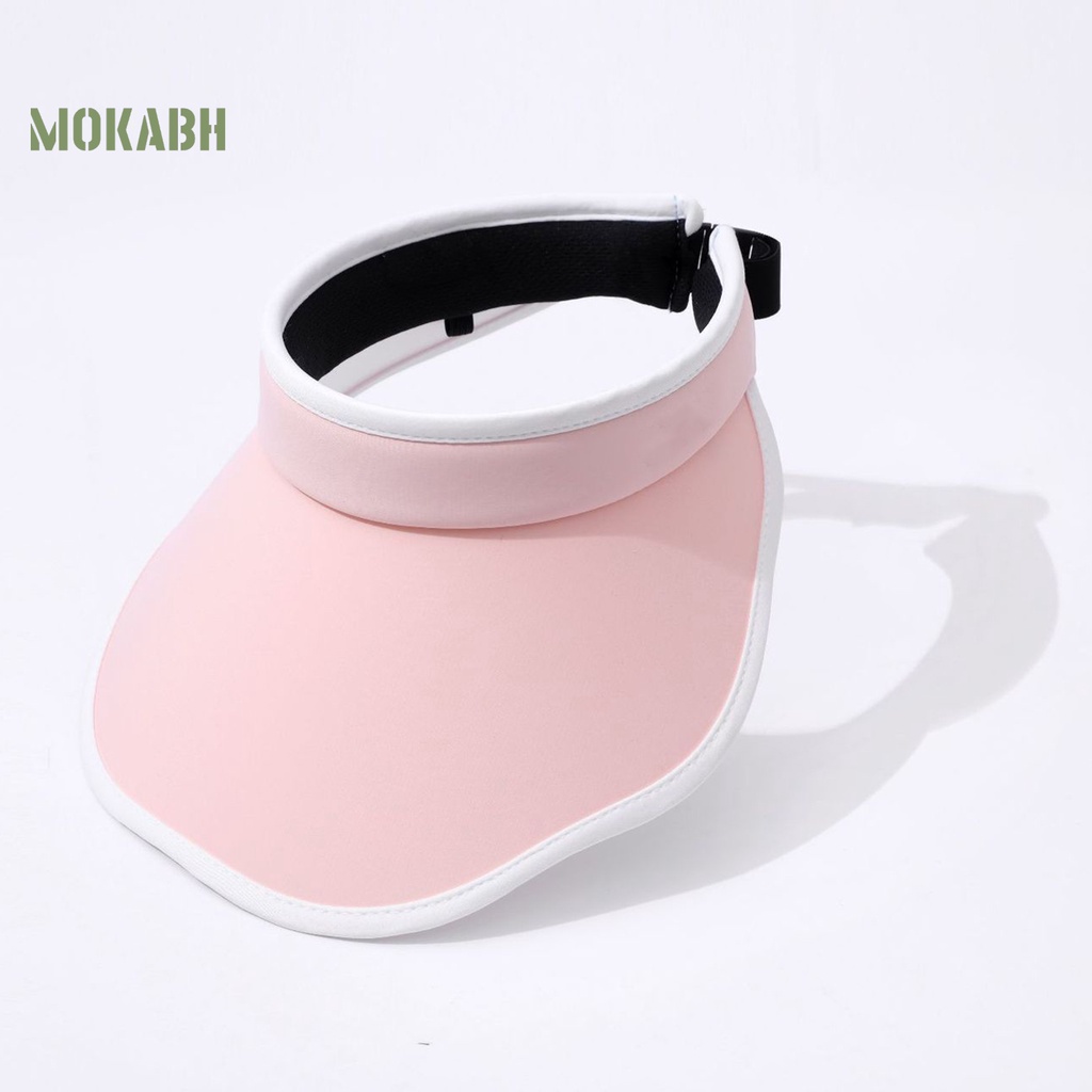 [Mok Abh] Mũ Lưỡi Trai Che Nắng Hở Chóp Có Thể Điều Chỉnh Màu Sắc Tương Phản Chống Biến Dạng Cho Nữ