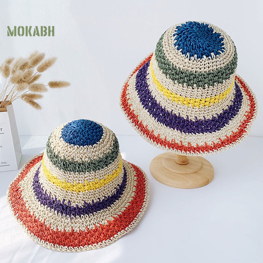 Nón Tai Bèo Màu Cầu Vồng Thoáng Khí Một Kích Thước Vừa Vặn Cho Nữ