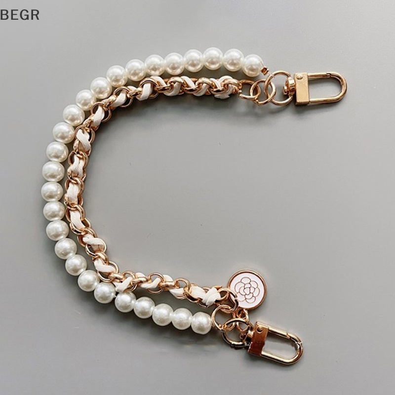 Dây Đeo Túi Xách Hai Lớp Đính Ngọc Trai Phong Cách Vintage