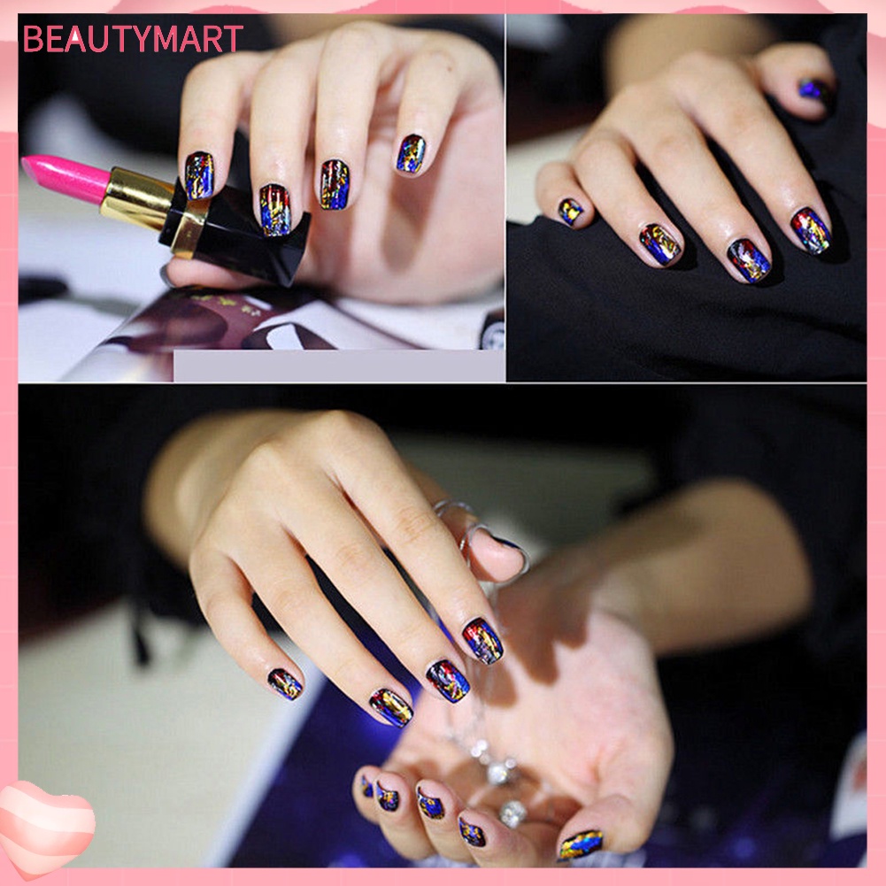 Bộ 20 Miếng Dán Lá Nhôm Trang Trí Móng Tay Nghệ Thuật DIY